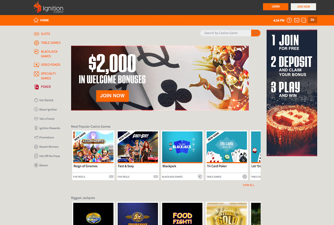 ignition bonuses casino only