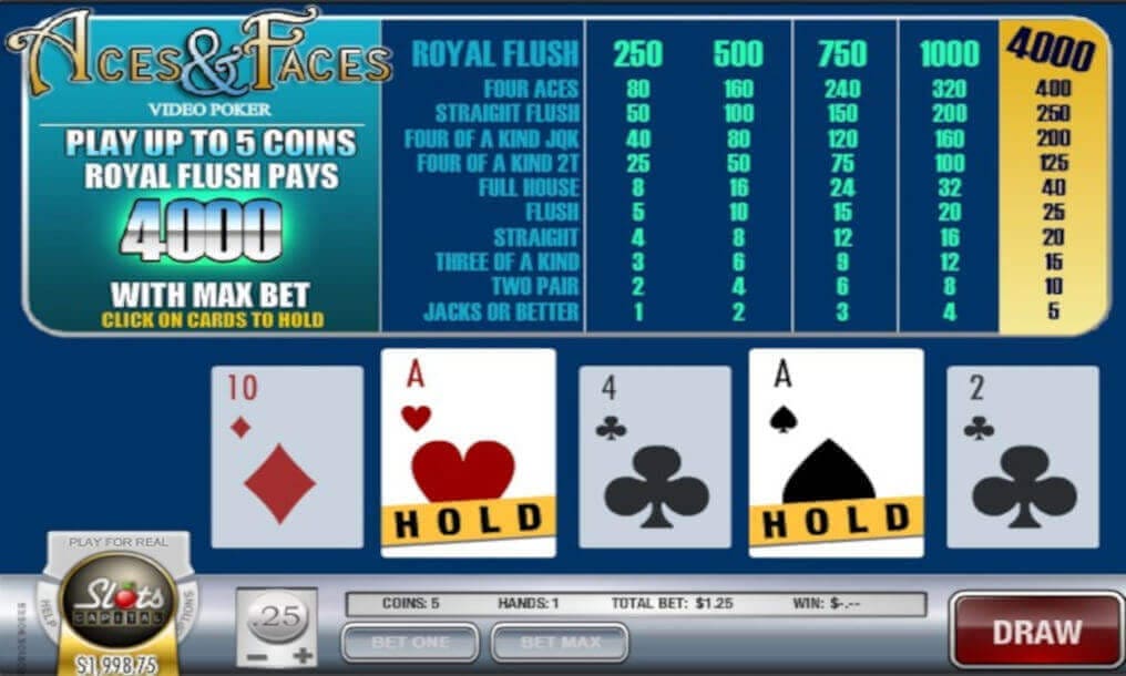 Aces and Faces Poker