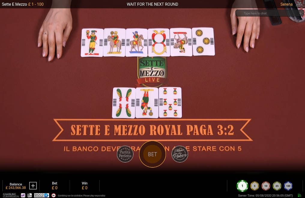 Sette e Mezzo Playtech Live Table Overview